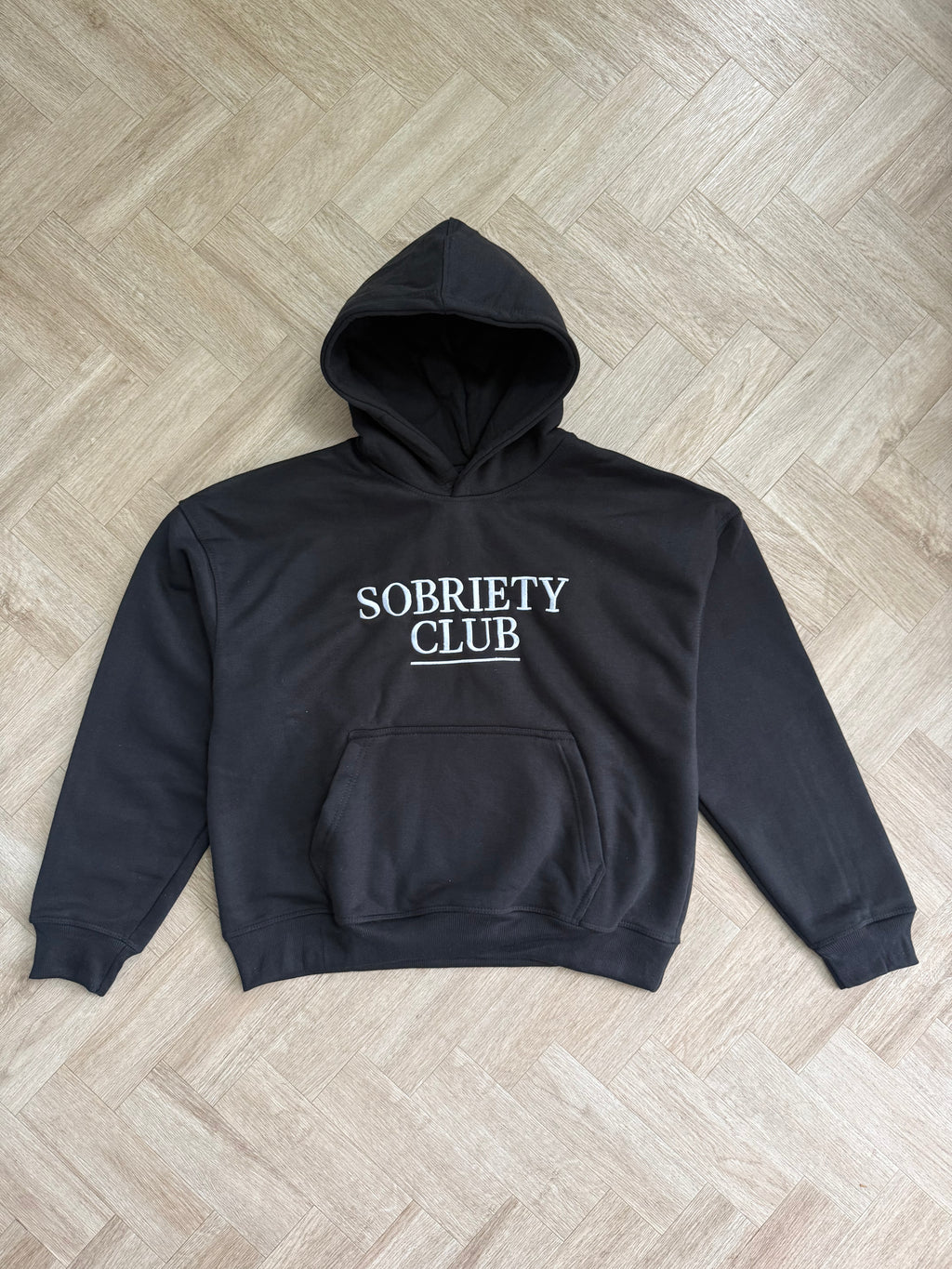 Sobriety Club White/Black hoodie