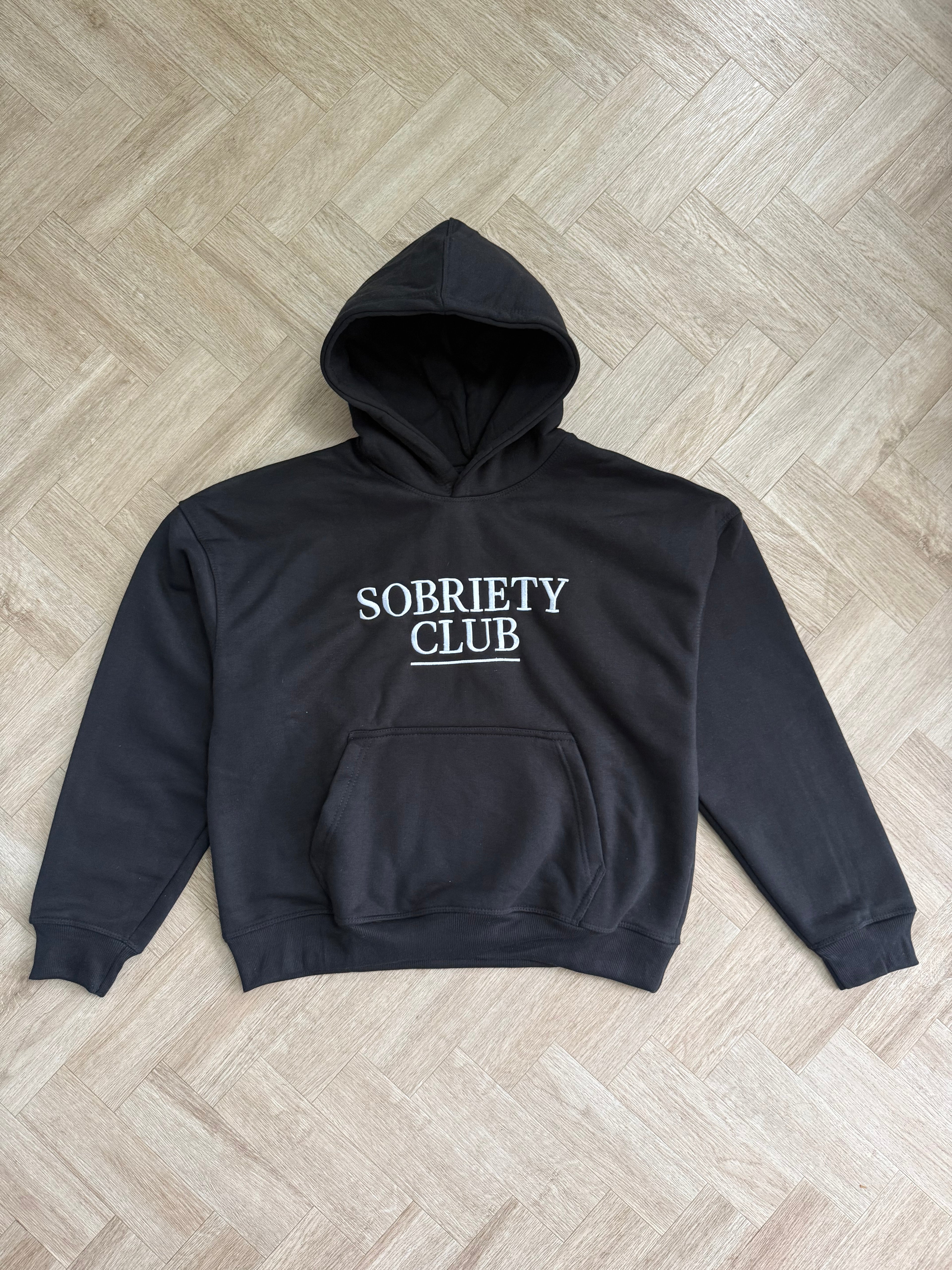 Sobriety Club White/Black hoodie