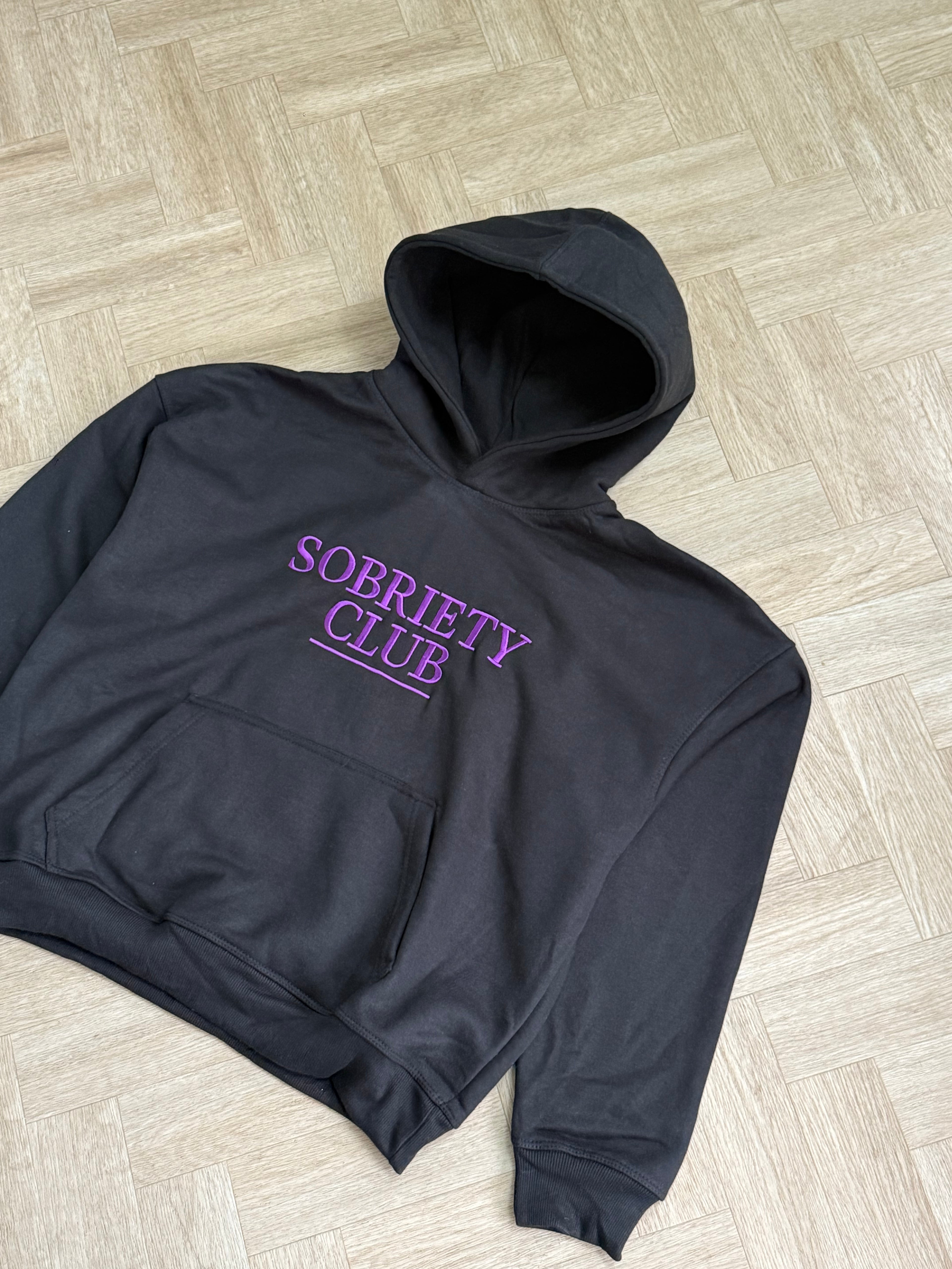 Sobriety Club Purple/Black hoodie