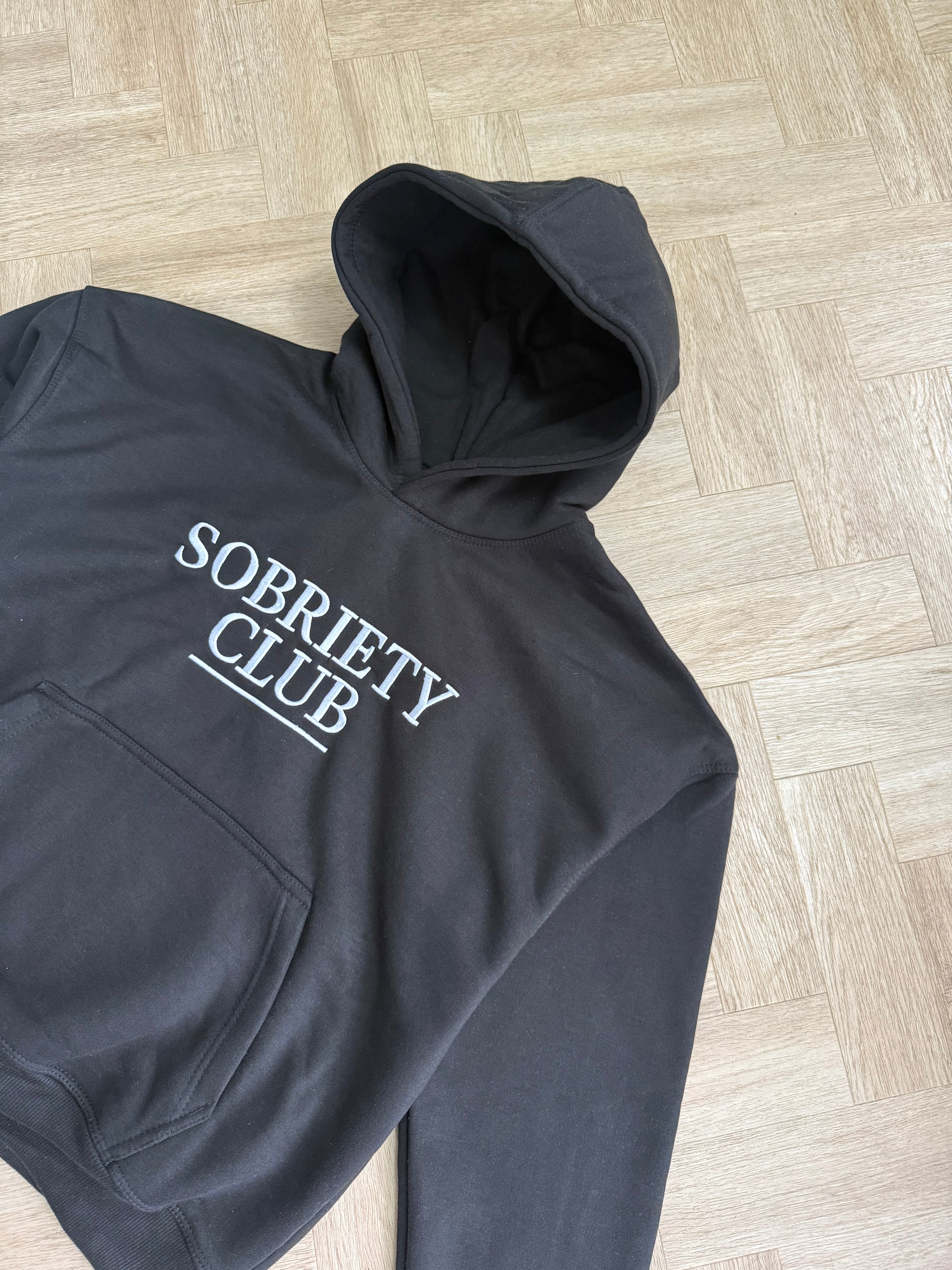 Sobriety Club White/Black hoodie