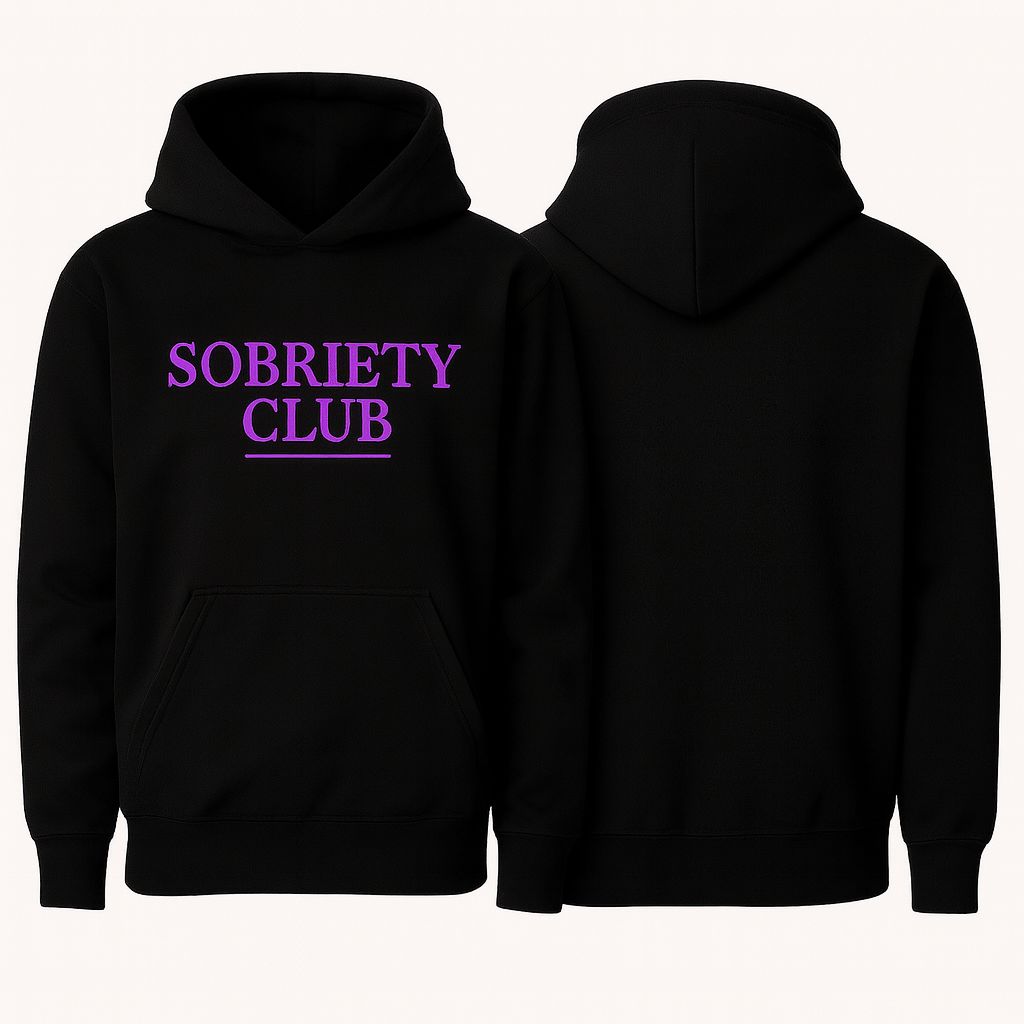Sobriety Club Purple/Black hoodie (Presale)