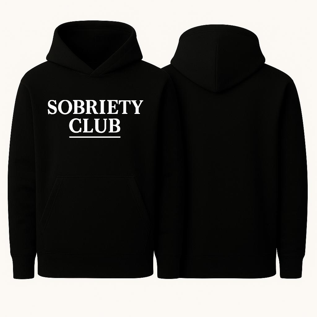 Sobriety Club White/Black hoodie (Presale)